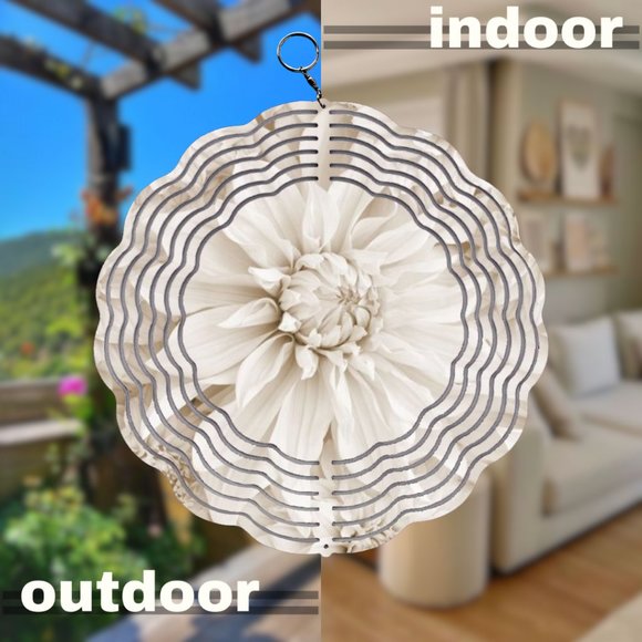 Ethereal Blooming Dahlia Design Wind Spinner - Picture 3 of 3